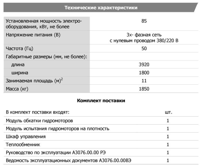 Технические характеристики