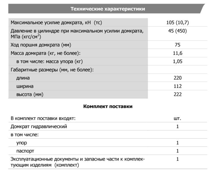 Технические характеристики