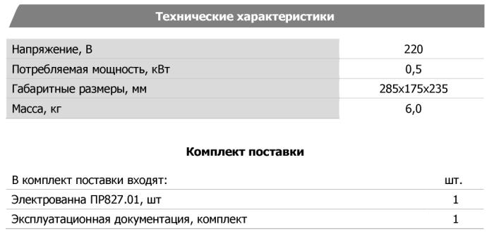 Технические характеристики